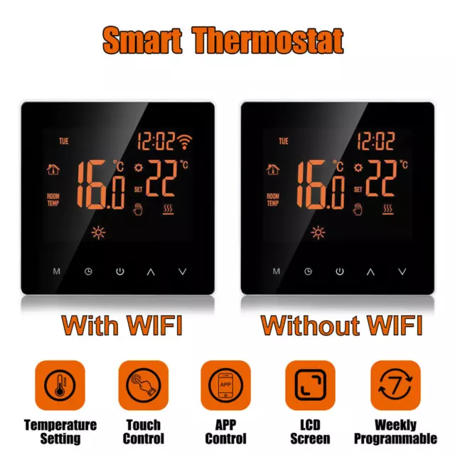 Smart Programmable Home Wifi Wireless Heated Thermostat LCD Digital Screen App