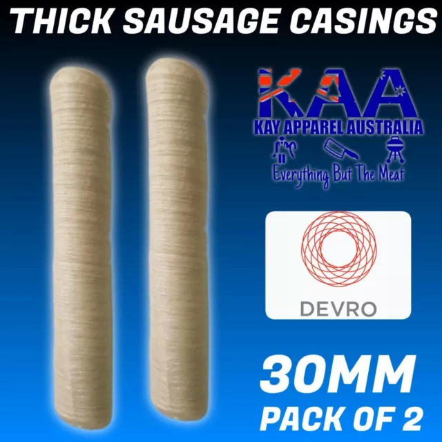 DEVRO Pack Of 2 Thick Collagen Sausage Casings 30mm Butcher/Home Butchers/Hunter