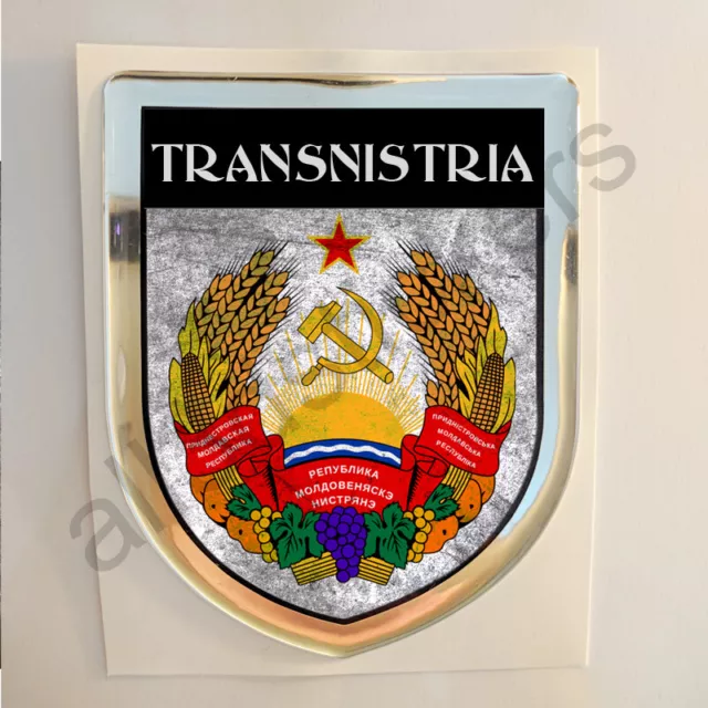 Transnistria Adesivi Scudetto 3D Emblema Stemma Sporco Resinato Adesivo Resinati