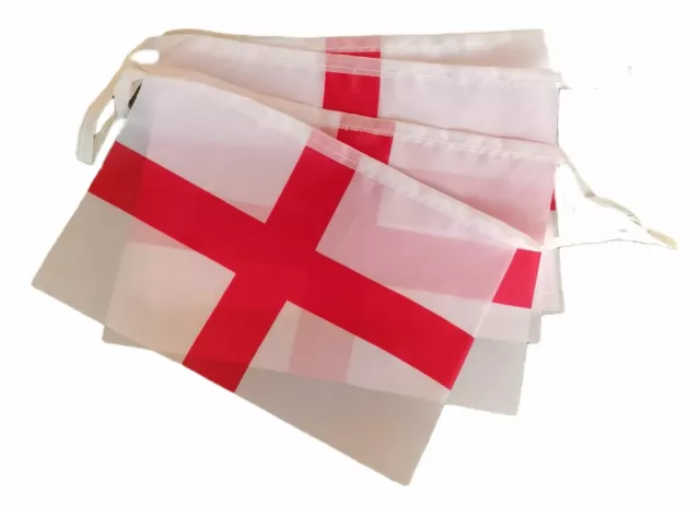 England Flag Bunting World Cup 12ft 8 Fabric Flags Kings Coronation Party Decor