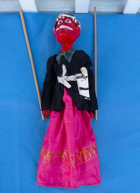 Vintage Thai Marionette String Puppet Wooden Handmade Traditional Clothing (A