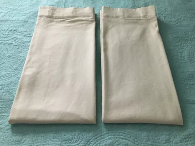 2 Pottery Barn Linen/ Cotton Lined Curtains Panels Drapes 50" x 108" Ivory