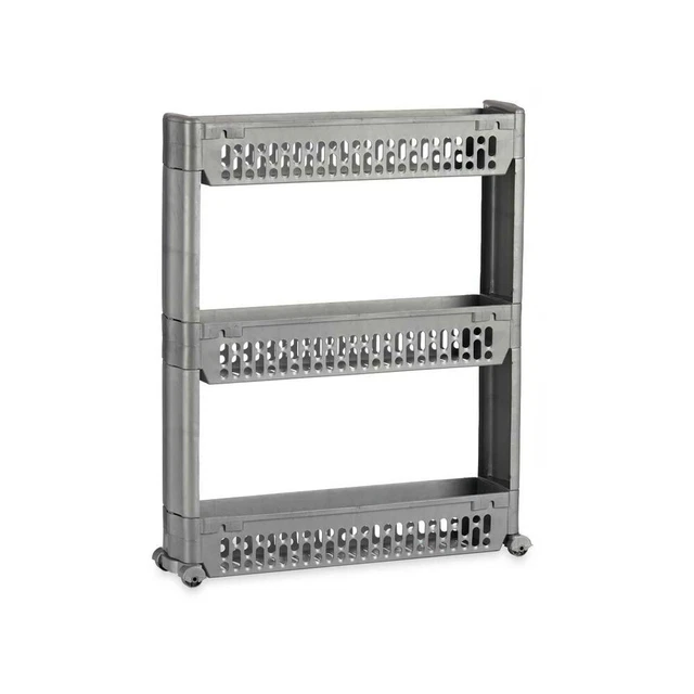 Coche nicho carro de cocina organizador multiusos gris plástico 54,5 X 13 X 67 cm