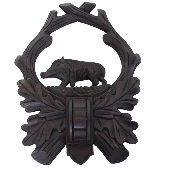 Completo Hecho a Mano Tallado Escudo de Trofeo para Jabalí Hauer