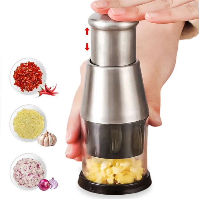 PRESSED GARLIC CHOPPER 304 Stainless Steel Hand Food Chopper Kitchen