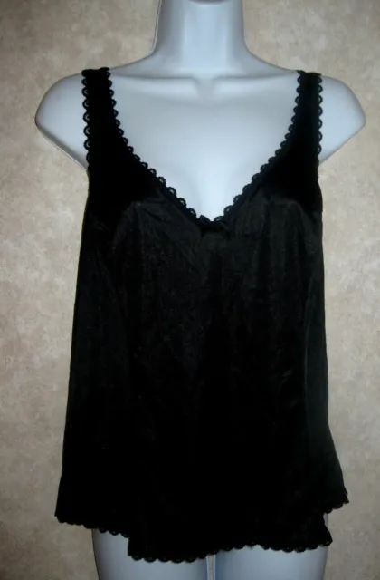 warner's perfect measure black with lace trim camisole size 42 style 55200