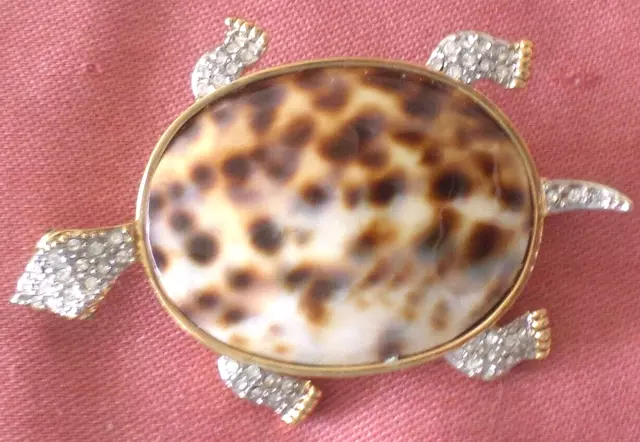 Kjl Kenneth Jay Lane Gold Tone Turtle Crystal Pin