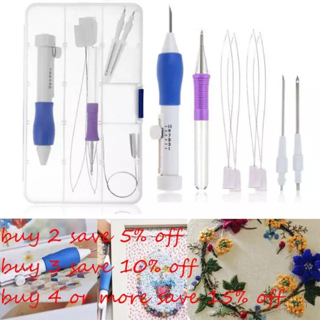 Tools Threaders DIY Stitching Punch Needle Knitting Embroidery Pen Set Sewing
