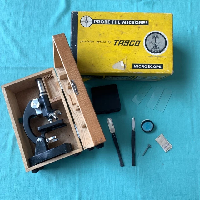 Vintage Microscope Box VINTAGE TASCO MICROSCOPE In Original Wood and Cardboard Box £37.48 ...