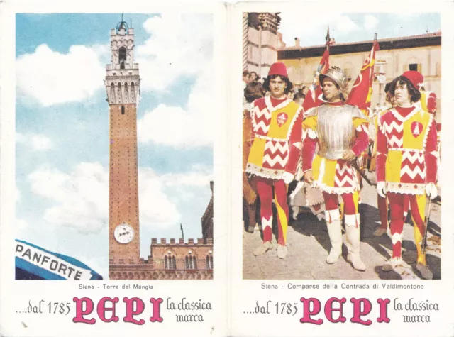 Siena Palio Contrada Valdimontone Calendarietto Pubblicitario Panforte Pepi 1968