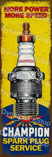 Champion Spark Plugs Rustic Tin Metal Sign Garage Workshop Australian made
