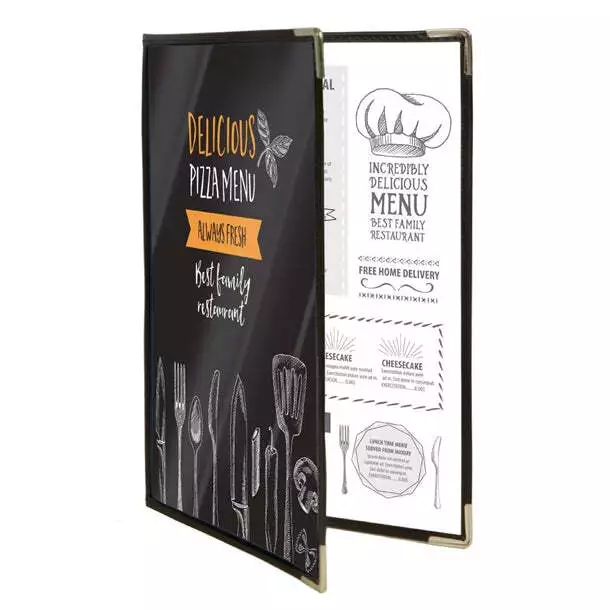 Securit Crystal Menu Cover Double A4 (Pack of 3) PAS-CB842