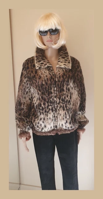 Veste Cardigan Roberta Scarpa En Mohair Imprimé Animalier - Taille XL - Occasion Parfait état