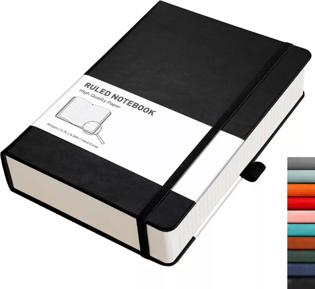 RETTACY Lined Journal Notebook - A5 Note Book Hardcover Thick Notepad 320 Pages