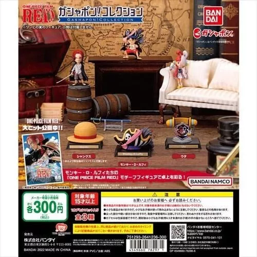 Gashapon! Collection One Piece ONE PIECE FILM RED Mini Figure Set of 3 BANDAI