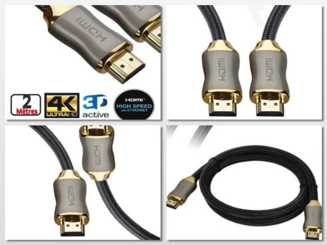 Novhill 2M Câble HDMI 1.4 - 2.0 - Professionnel - 3D - Ultra HD 4K 2160p