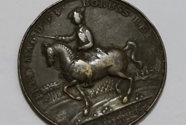 🧭 🇩🇪 GERMANY PRUSSIA ORIGINAL MEDAL Battle of Rosbach & Lissa 1757 42mm B65 #