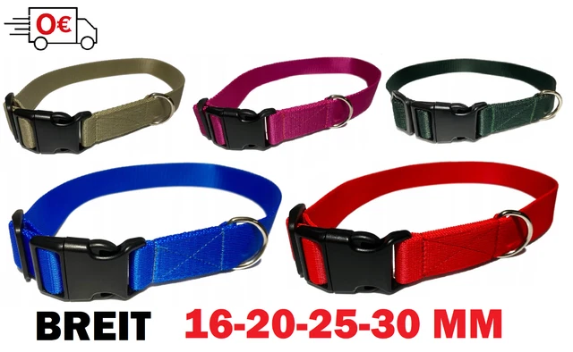 Hundehalsband Nylonhalsband Halsband Hund Breit (16-30mm) ROBUST Band