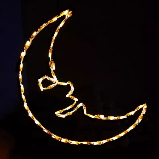 Christmas Summer Outdoor LED Lighted Decoration Half Moon Smile Display