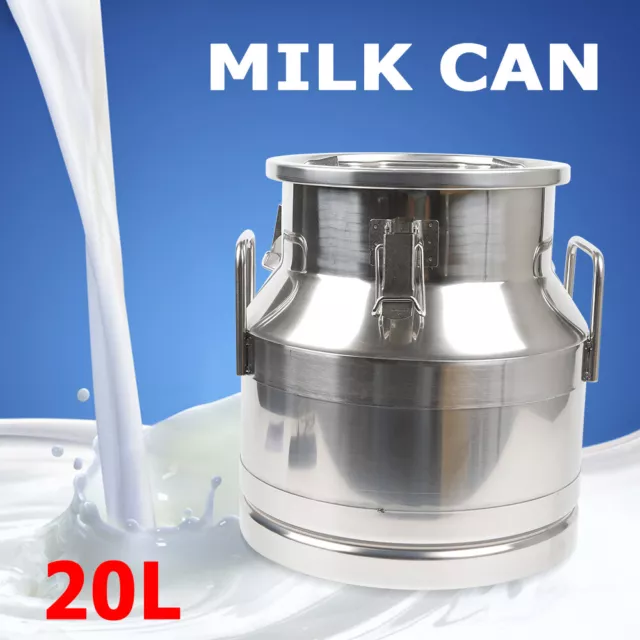 12L-60L Milk Can Stainless Steel Oil Barrel Canister Wine Pail Bucket Jug