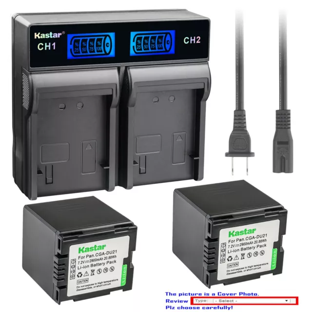 Kastar Battery LCD Rapid Charger for Panasonic CGA-DU21 DU21 & NV-GS300 NV-GS308
