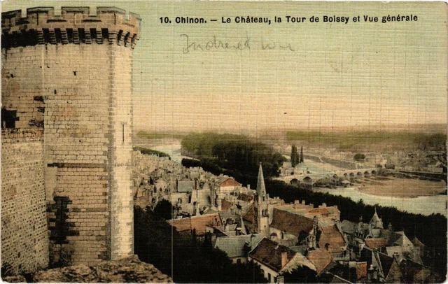 CPA CHINON - Le Chateau la Tour de Boissy and General View (228930)