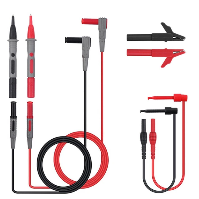 Kit Fils De Test Multimètre QWORK - Cordons Banane 1m, Pinces Crocodiles, Aiguilles Remplaçables - 1000V 15A - 11