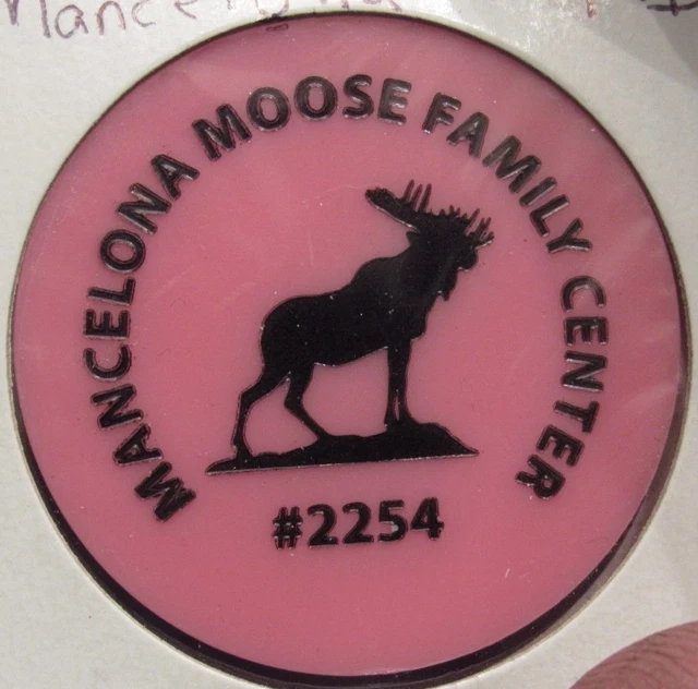 VINTAGE MOOSE LODGE 2254 Mancelona, MI Pink Plastic Trade Token