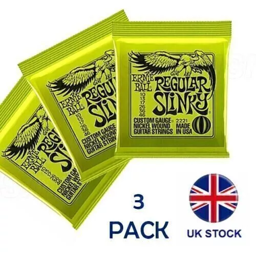 1/3Packs Ernie Ball Slinky Nickel Wound Electric Guitar Strings 10-46 2221