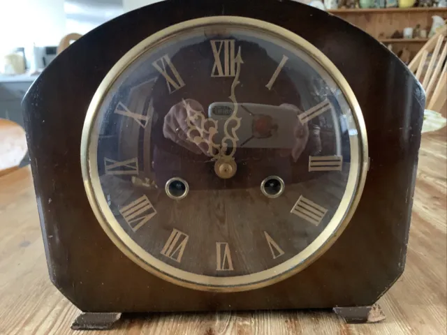 Beautiful Vintage Smiths Mechanical  Chiming Mantle Clock Not Working