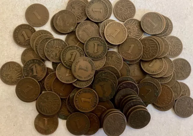 Lot 1 Pfennig Kaiserreich Sammlung J 1 über 100 Stück
