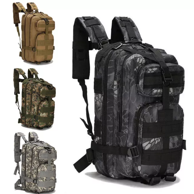 Army Military Hiking Camping Bag  Tactical Trekking Rucksack Backpack Camo 30L