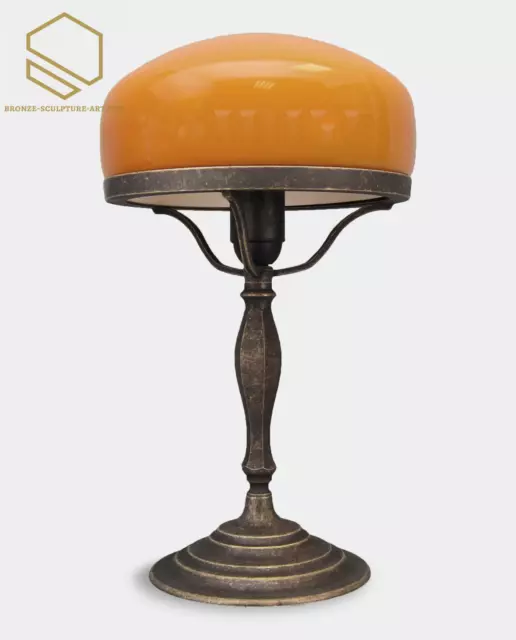 Table Lamp in Art Deco Style Cognac