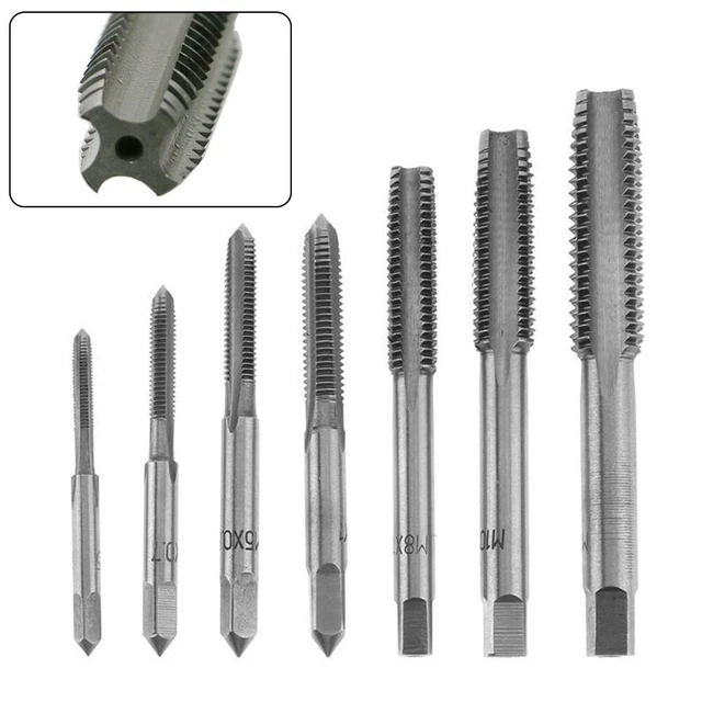 Hss metric spiral pointed tap drill bit set for circular tube threading
