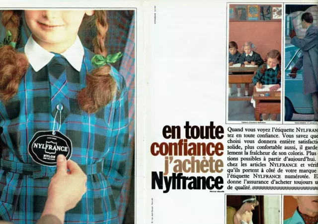 Publicité Advertising 119 1963  lingerie nylon Nylfrance  ( 2 pages )tabliers