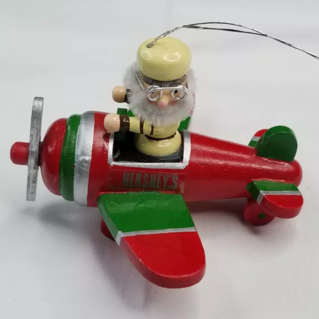 1988 Hershey's Kurt Adler Santa Elf Flying Plane Ornament In Must See Condition