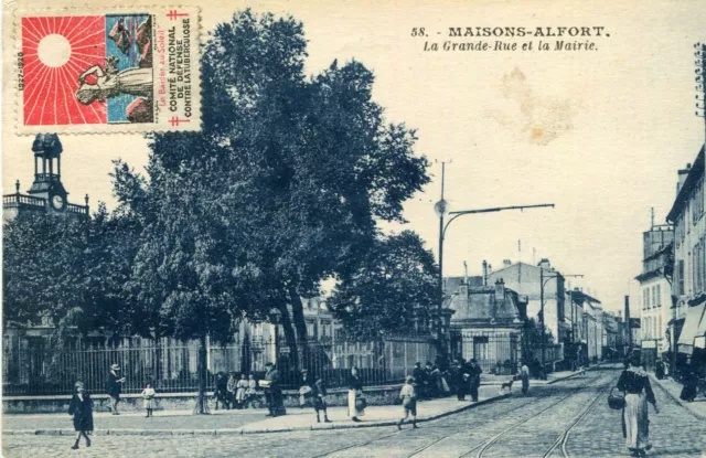 Map MAISONS ALFORT La Grande Rue et la Mairie