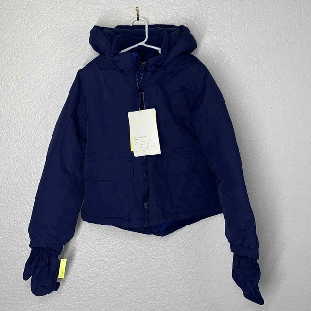 Boys Cold Weather Winter Jacket Coat with Hood & Gloves All in Motion size 7/8