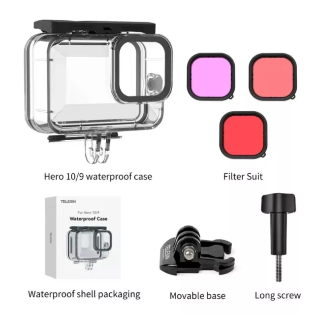 Camera Filters Set Waterproof Housing Case Diving Cover For Gopro  9 10 11 12