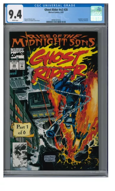 Ghost Rider #v2 #28 (1992) Key 1st Lilith Midnight Sons CGC 9.4 AD612