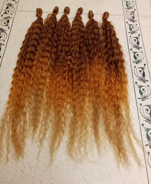 Lot de 6 extensions de cheveux pour tissage ou rajouts mèches multicolore