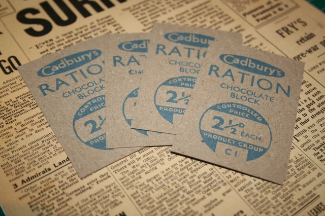 WW2 CADBURYS CHOCOLATE ration bar wrappers only - home front chocolate ...