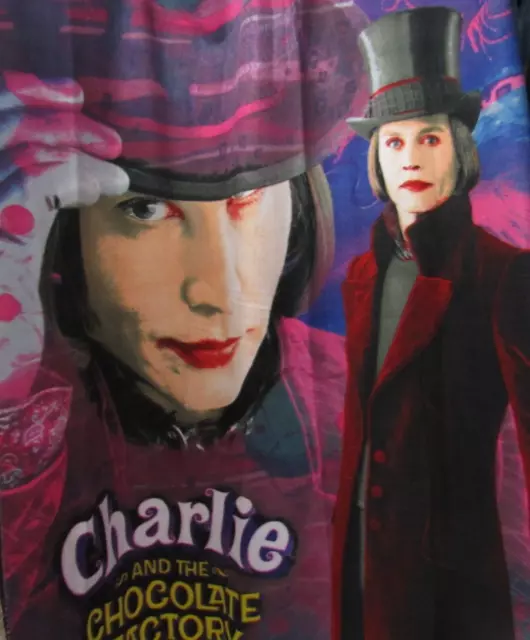 Johnny Depp Willie Wonka Charlie the Chocolate Factory Fleece Throw Blanket Gift