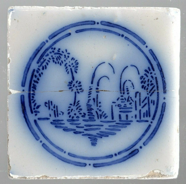 Original antique tiles Ca1870 France Pas Calais Provecal Style scarce pattern