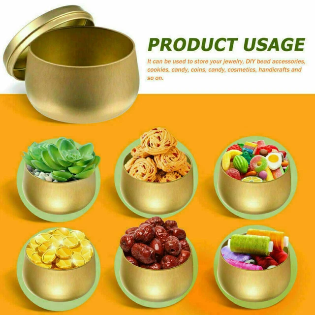 4 piezas contenedores vacíos para hacer velas de 4 oz oro