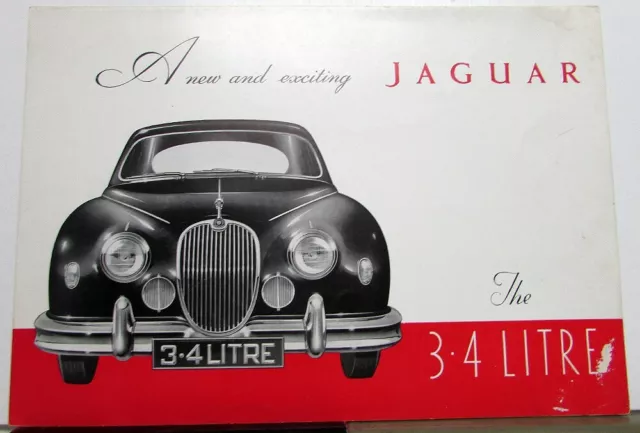 1958 Jaguar 3.4 Litre Dealer Sales Brochure Large Folder XK B Type Engine Rare