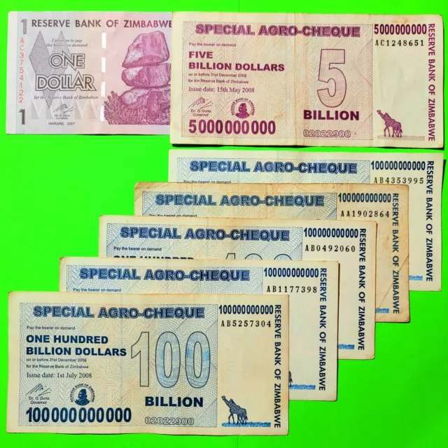 5X 100 Billion Dollars Agro Helps Zimbabwe P 64 2008 COA +FREE Billions Trillion