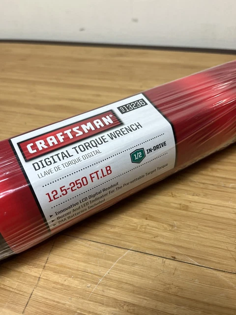 NEW CRAFTSMAN 1/2 Drive Digital Click Torque Wrench 12.5-250 Ft-Lbs. 9 13236 NEW CRAFTSMAN 1/2 Drive Digital Click Torque Wrench 12.5-250 Ft-Lbs. 9 13236