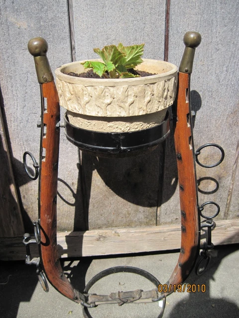 Plow Horse/Mule Collar  Vintage Cowboy Folk Art  Plant Stand