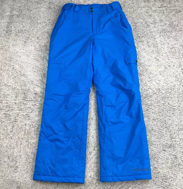 Columbia Snow Pants Mens Medium Blue Insulated Gun Ski Lined Waterproof EUC